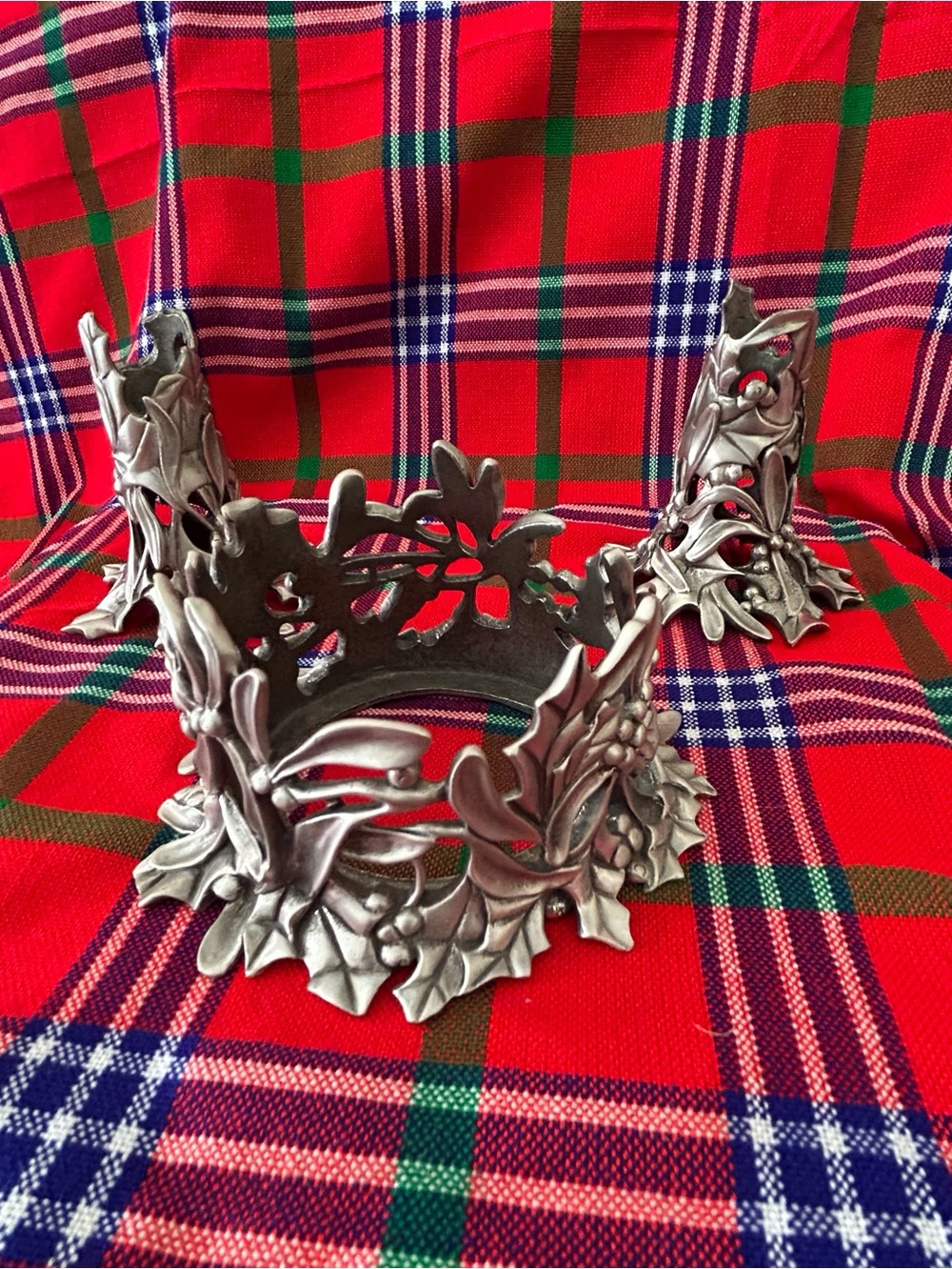Seagull Pewter Holly Leaf & Berry Pillar and Candlestick Holders